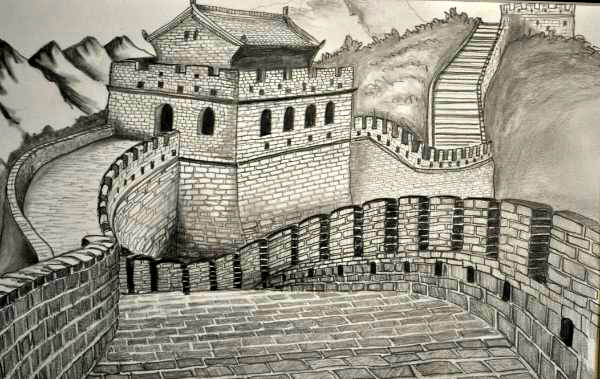 Great Wall of China Amazing Drawing