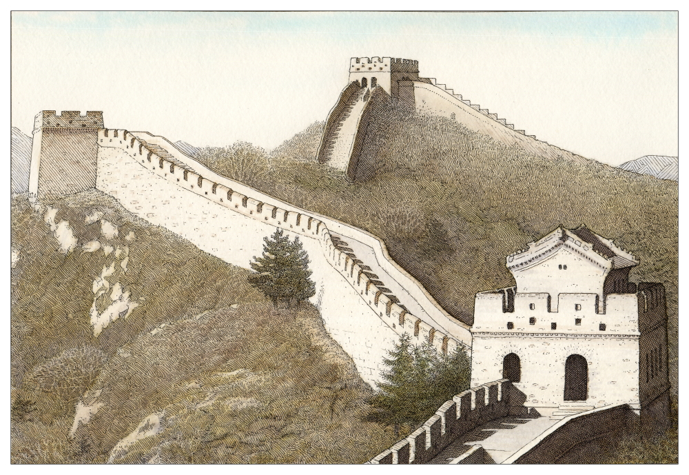 Great Wall of China Drawing Art
