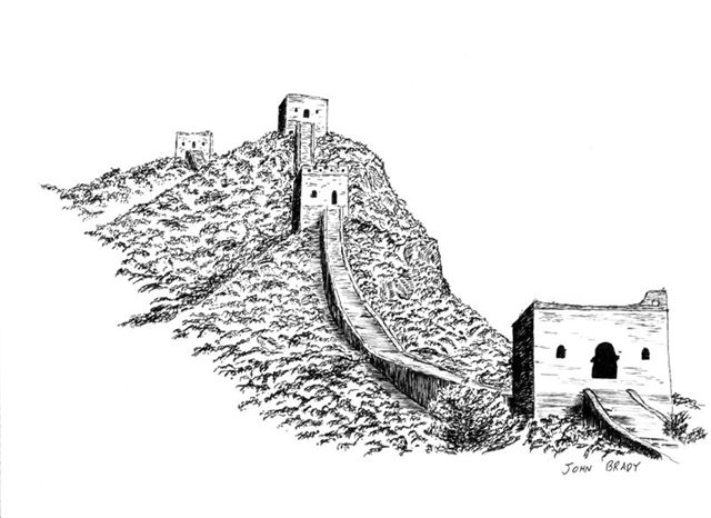 Great Wall of China Drawing Image