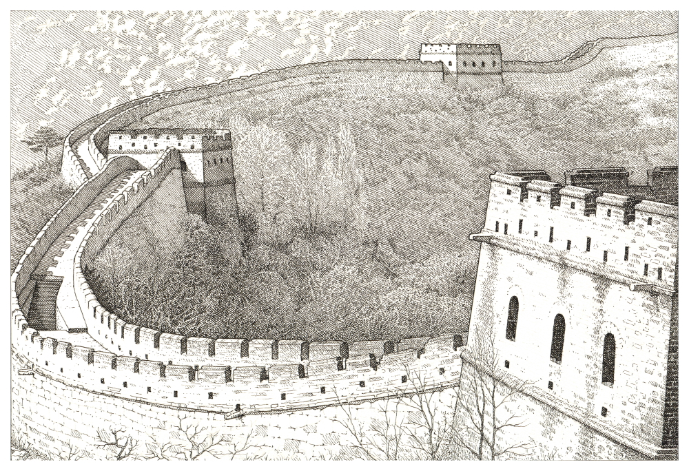 Great Wall of China Drawing Picture