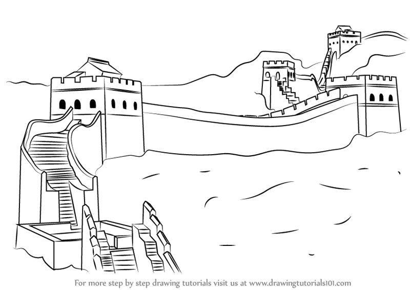 Great Wall of China High-Quality Drawing