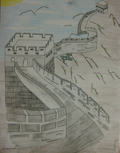 Great Wall of China Photo Drawing