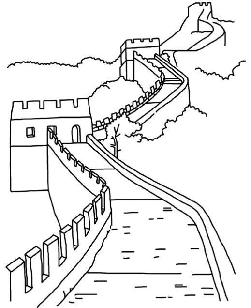 Great Wall of China Pic Drawing