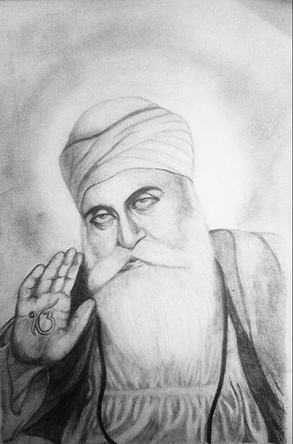 Guru Nanak Dev Ji Beautiful Image Drawing