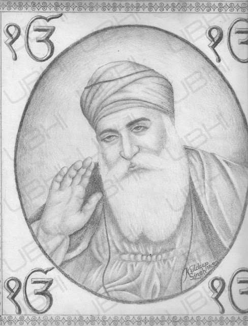 Sri Guru Nanak Dev ji Sketch Drawings Photos