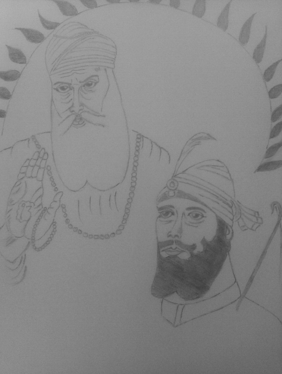 Guru Nanak Dev Ji High-Quality Drawing