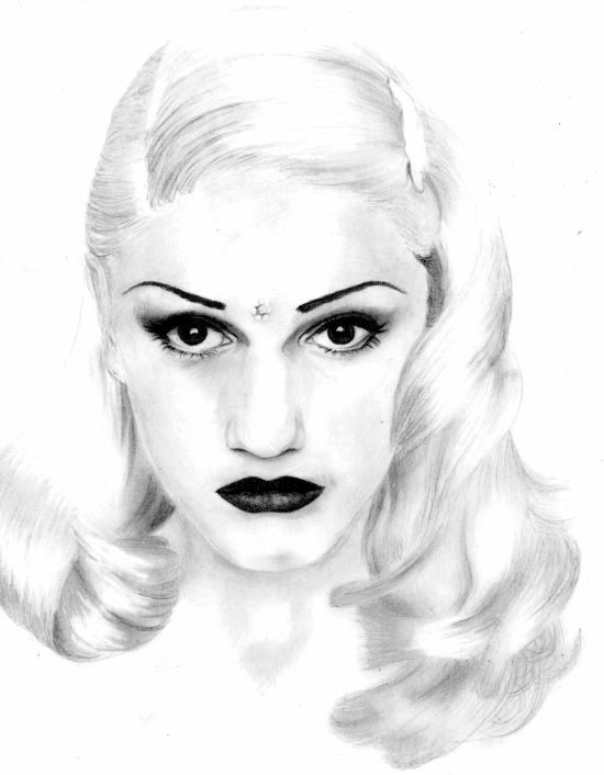 Gwen Stefani Realistic Drawing