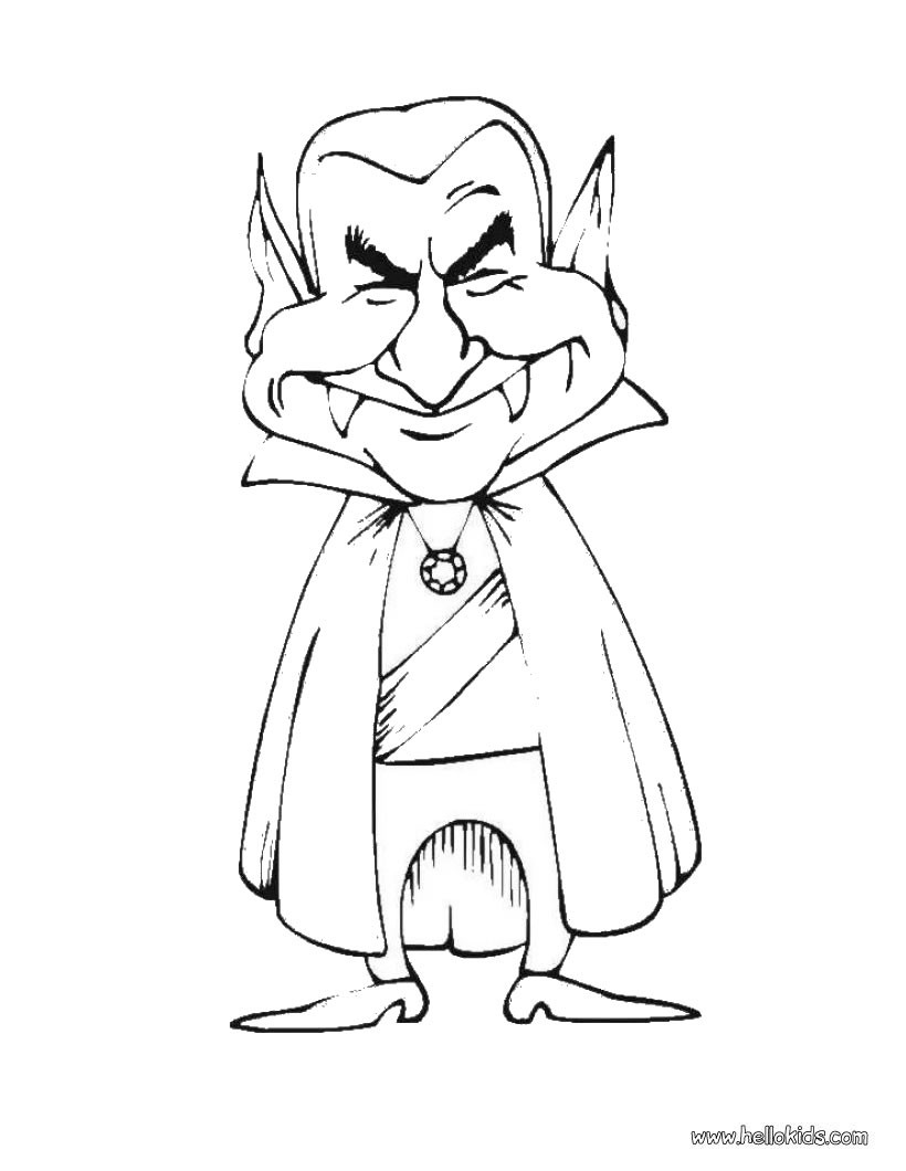 Halloween Dracula Picture Drawing