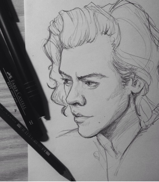 I tried to draw harry styles as realistically as possible this is my  second photorealistic portrait attempt following lana del rey quite  happy with how it came out  rharrystyles
