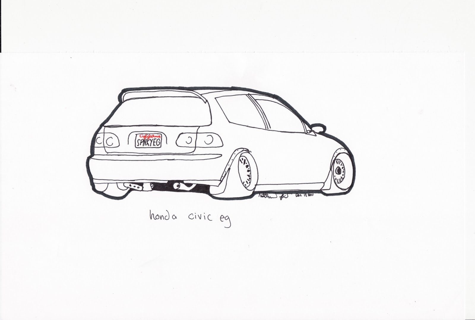 Sedan Honda Civic 2017 graphic Sketch 3D Illustration Stock Illustration  by yourg 187869224