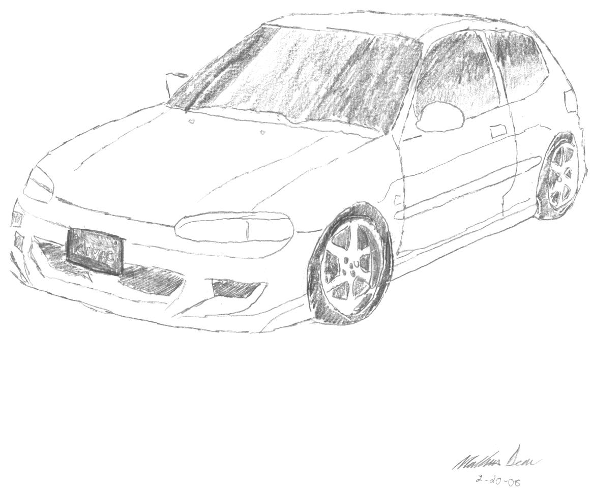 Honda Realistic Drawing