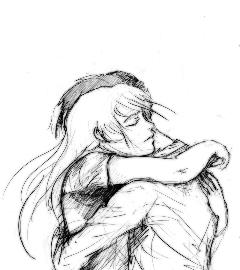 Hug Realistic Drawing