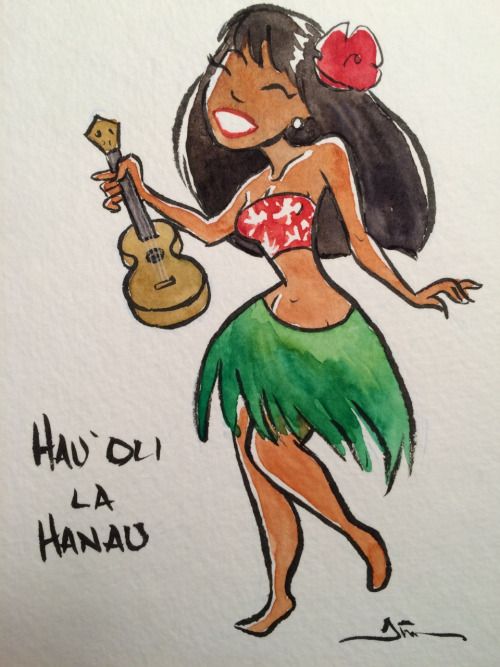 Hula Girl Photo Drawing