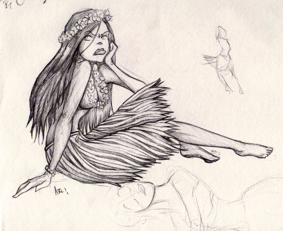 Hula Girl Sketch