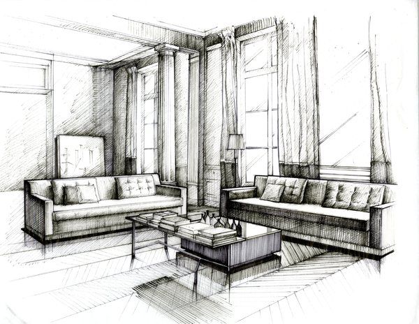 Interior Design Drawing Art