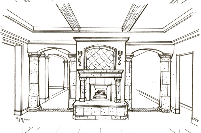 Interior Design High-Quality Drawing