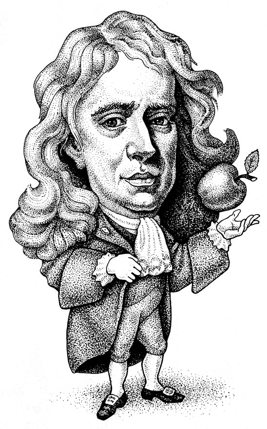Isaac Newton Beautiful Image Drawing