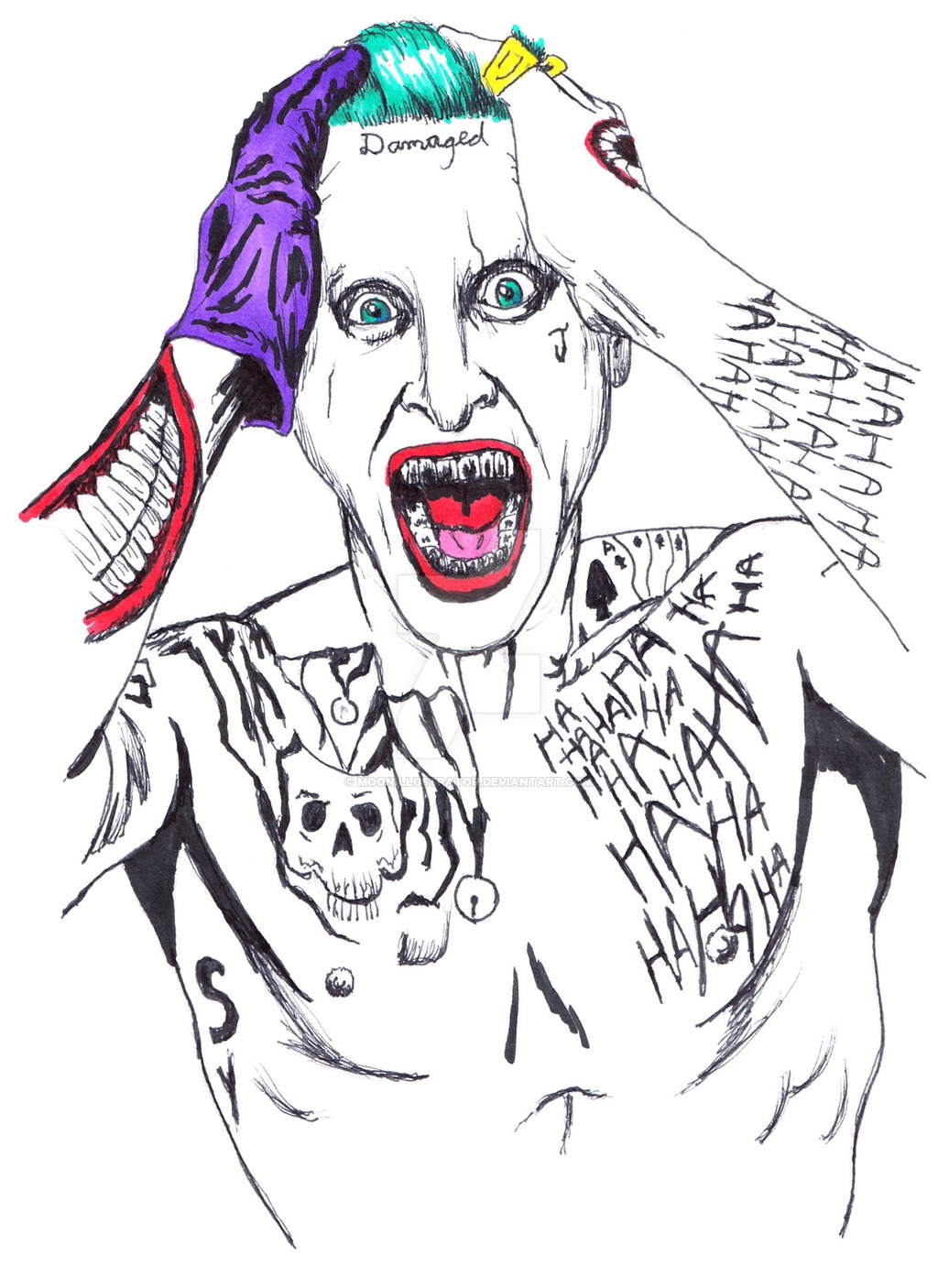 Jared Leto Joker Beautiful Image Drawing