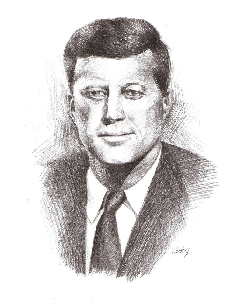 John F Kennedy Beautiful Image Drawing