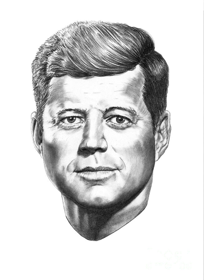 John F Kennedy High-Quality Drawing