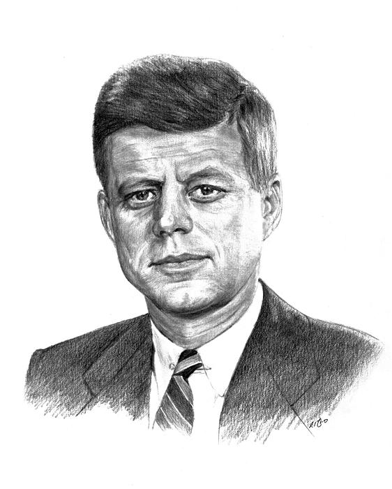 John F Kennedy Photo Drawing