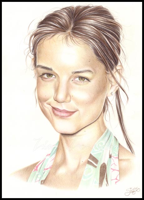 Katie Holmes High-Quality Drawing