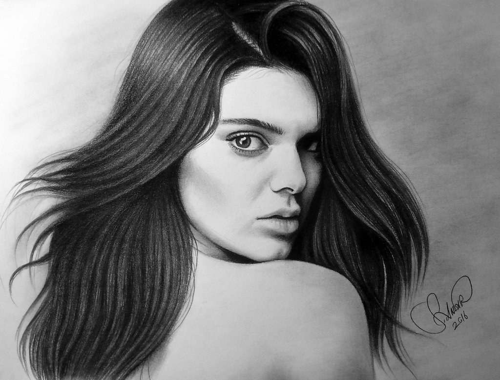Kendall Jenner High-Quality Drawing