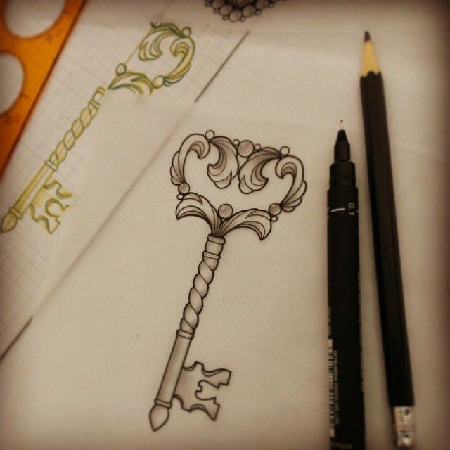 Key Tattoo Drawing Creative Art