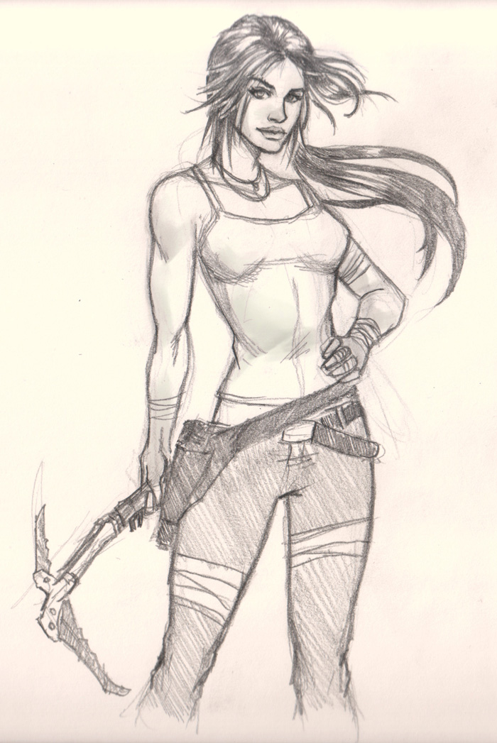 Lara Croft Drawing Pic