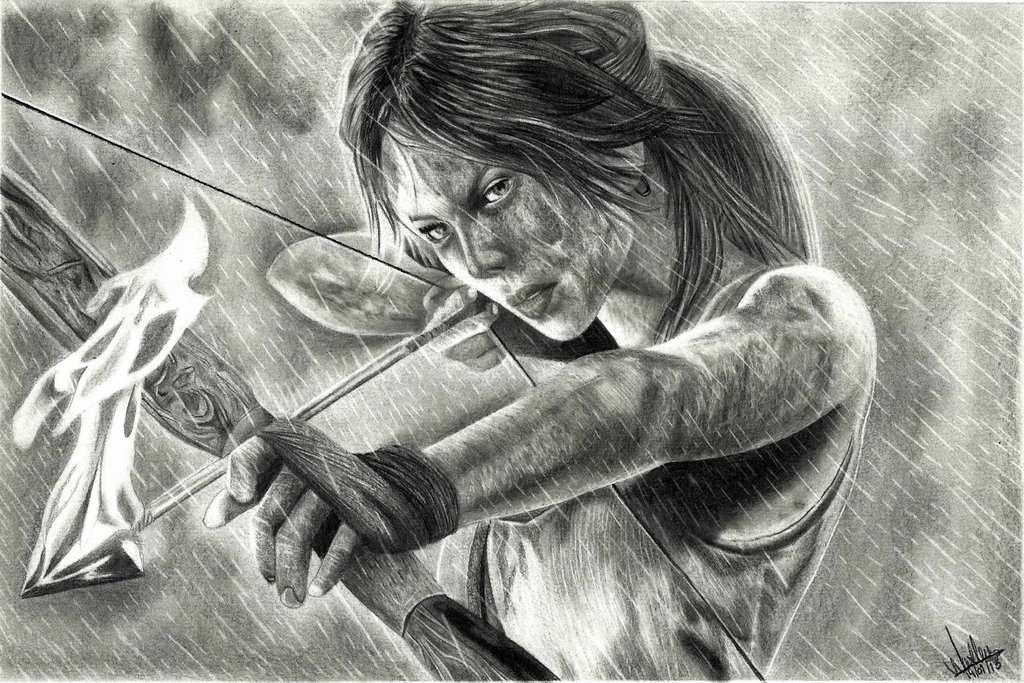 Lara Croft High-Quality Drawing