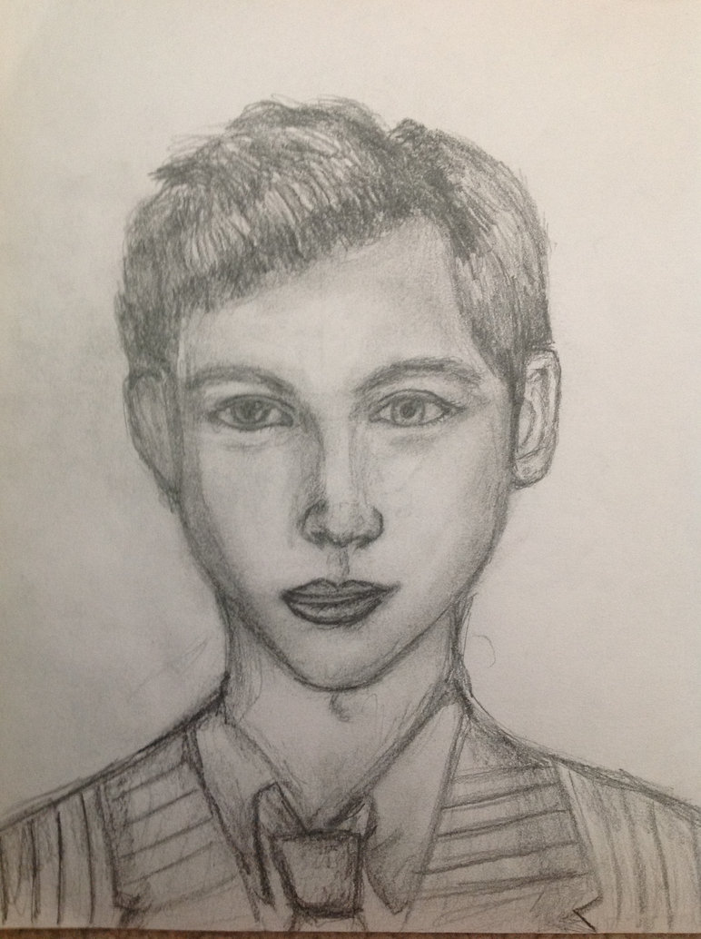 Logan Lerman Drawing Picture