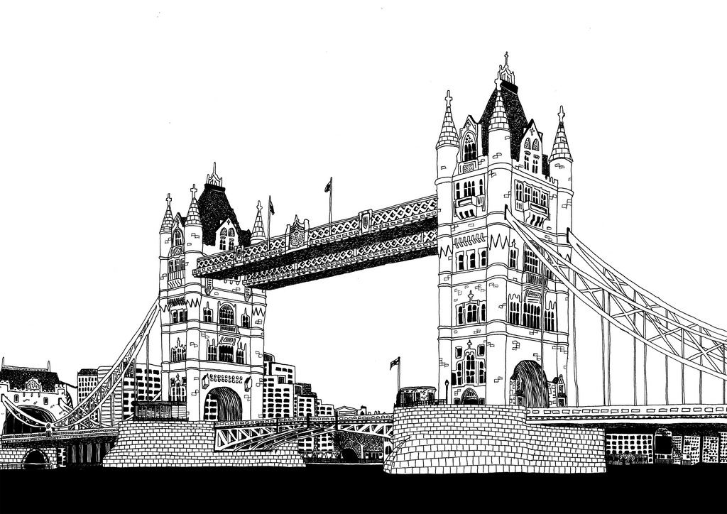 Tower Bridge- London Pencil drawing by Tiffany Budd | Artfinder