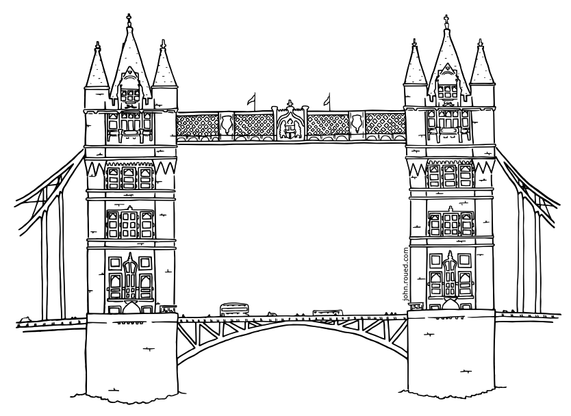 London Bridge Picture Drawing