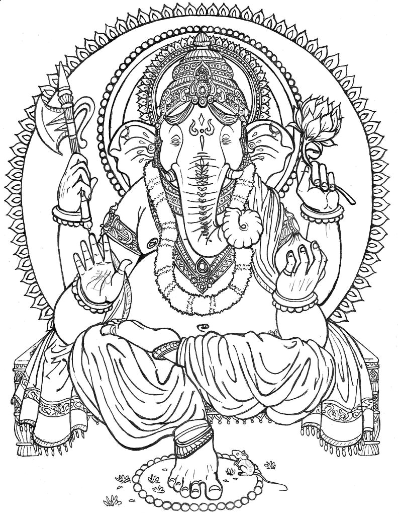 Lord Ganesha Black and White Sketch, Ganesh Drawing, Wall Decor, Religious  Happy Painting, Peaceful Home, Artistic Art Craft Painting - Etsy