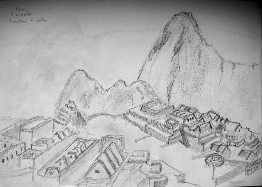 Machu Picchu High-Quality Drawing