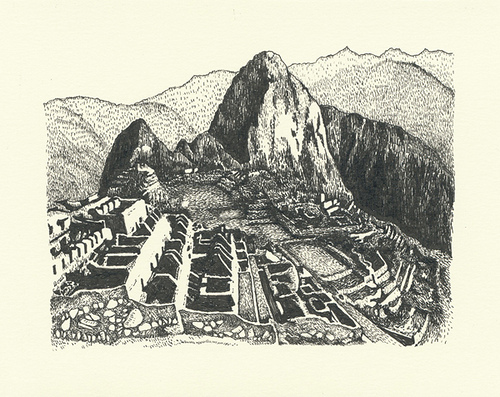 Machu Picchu Image Drawing