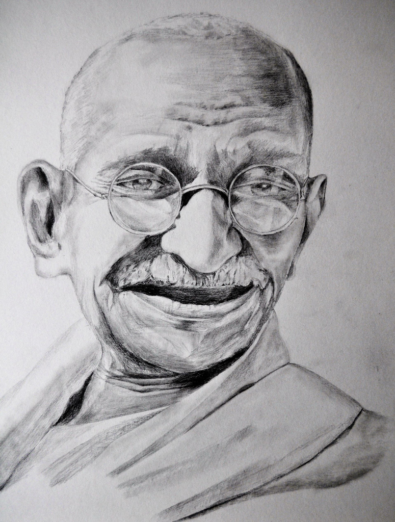 Mahathma gandhiji freedom India Caricature pencilart  Flickr