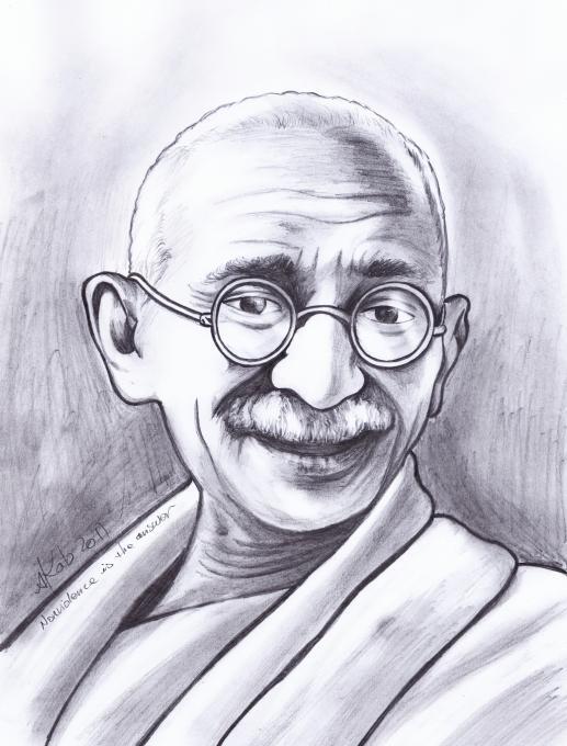 How to Draw Mahatma Gandhi Step by Step | Drawing of Gandhiji - YouTube