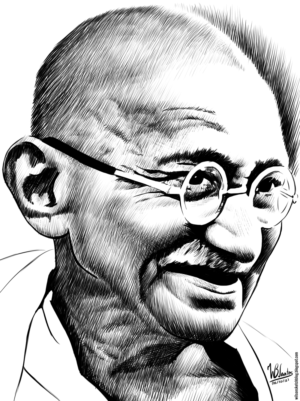 Gandhi Drawing | islamiyyat.com