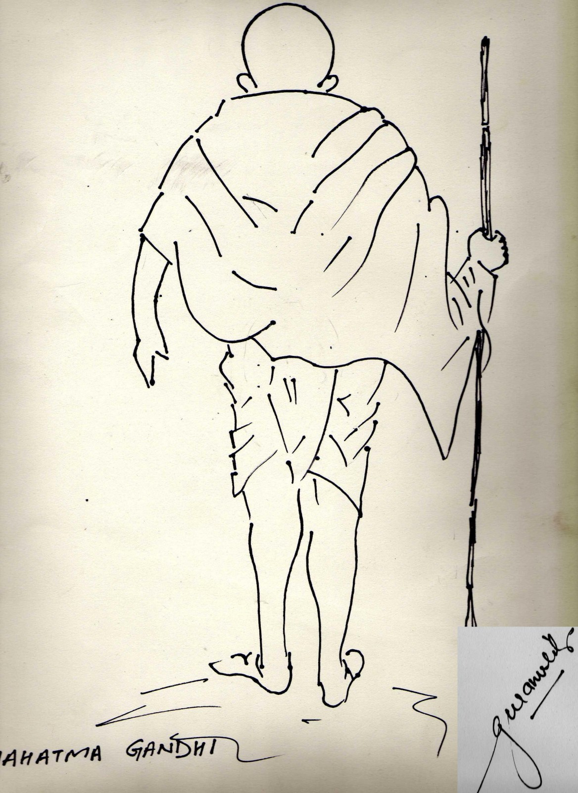 Mahatma Gandhi Picture Drawing