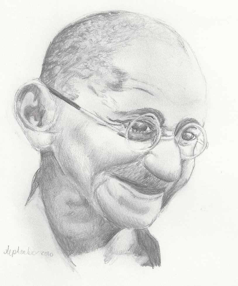 Mahatma Gandhi Realistic Drawing