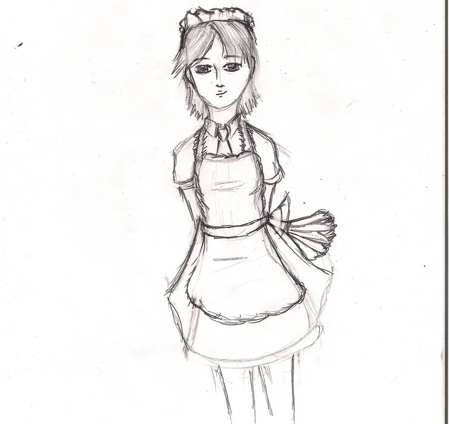 Maid Beautiful Image Drawing