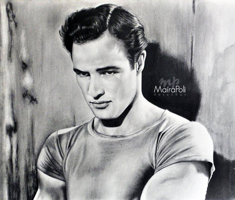 Marlon Brando Realistic Drawing