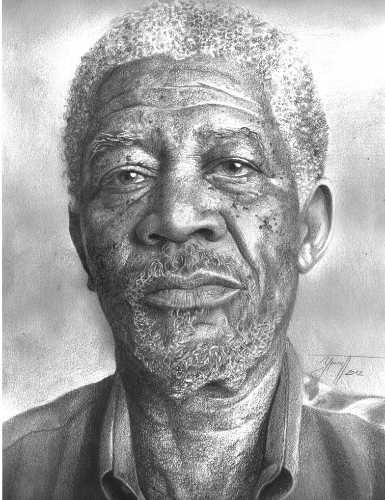 Morgan Freeman Beautiful Image Drawing