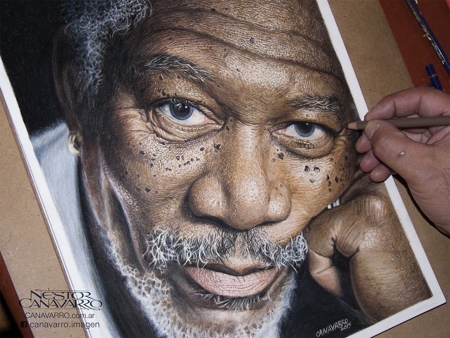 Morgan Freeman High-Quality Drawing