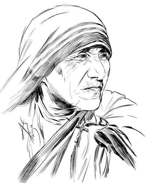 Mother Teresa Saint Teresa Albanian Indian Roman Catholic Nun Missionary  Stock Illustration by ©melanjurga #410801084