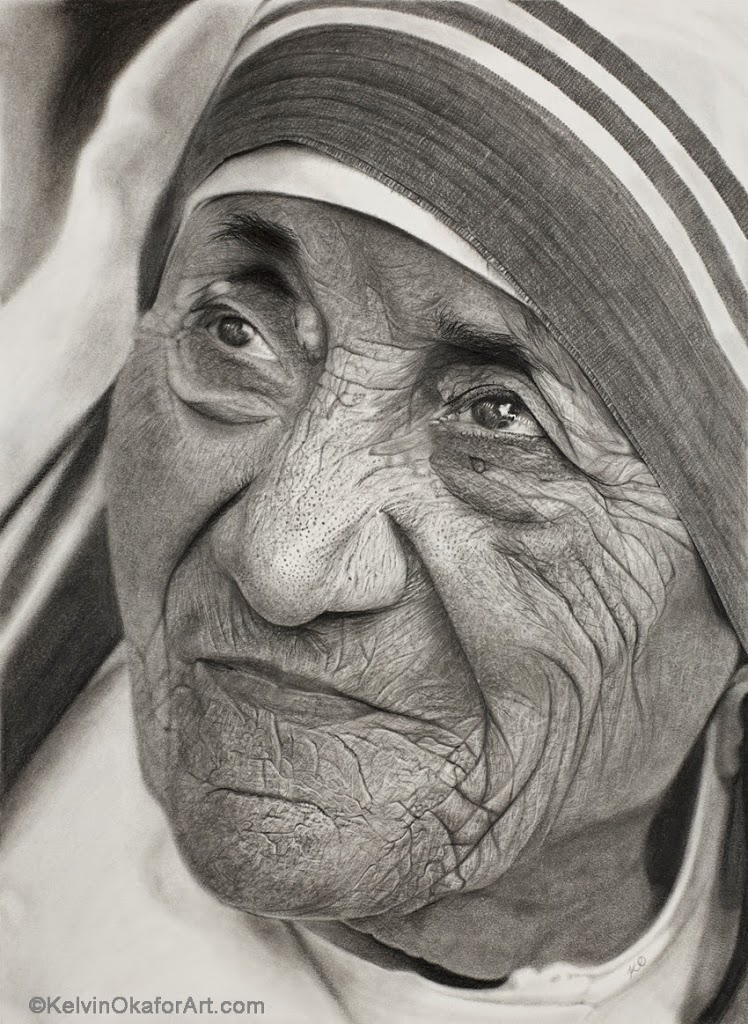 Mother Teresa Realistic Drawing