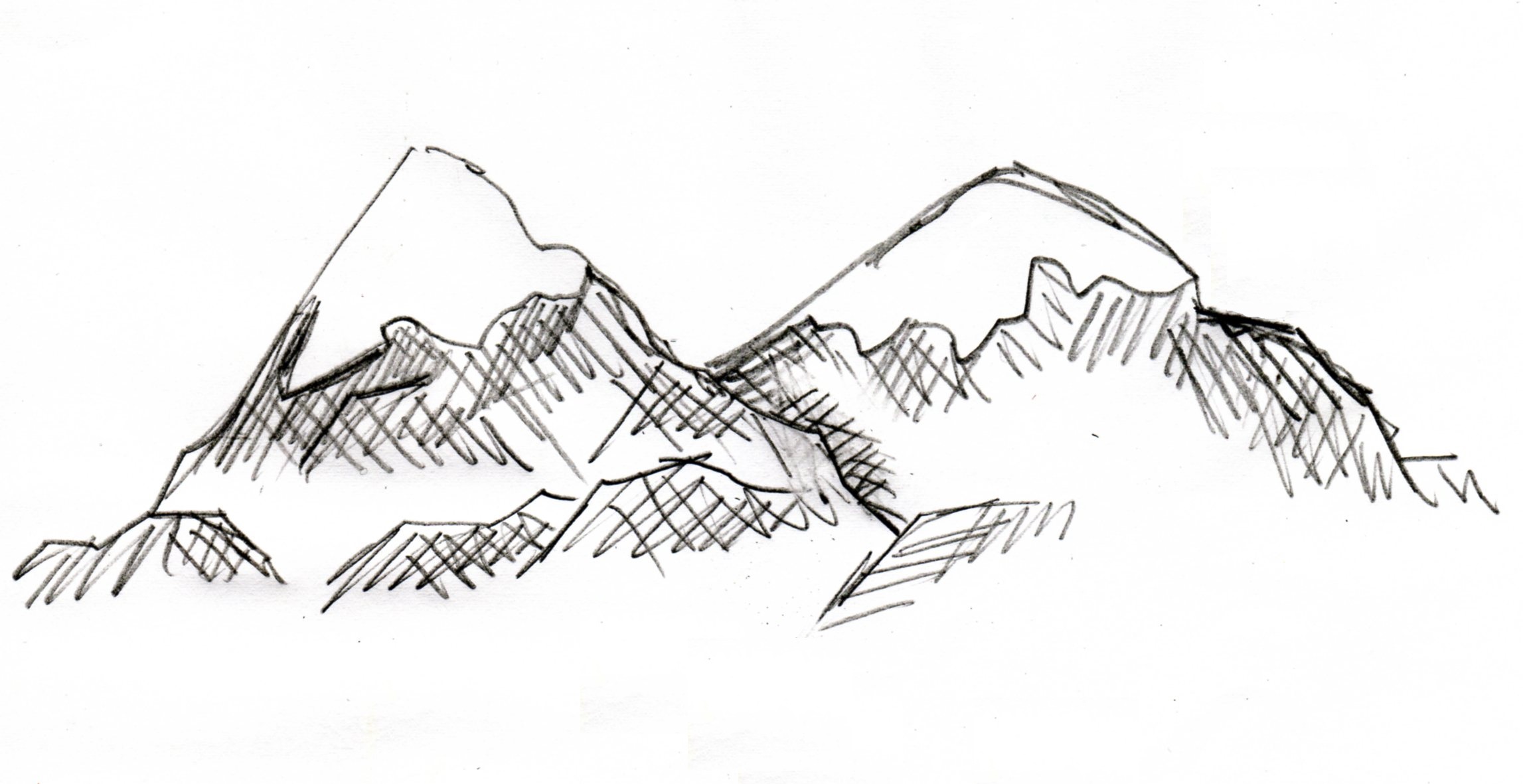 Mountain High-Quality Drawing