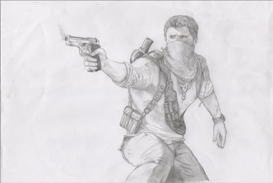 Nathan Drake Drawing Art