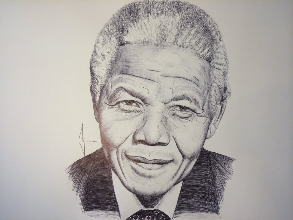 Nelson Mandela Beautiful Image Drawing